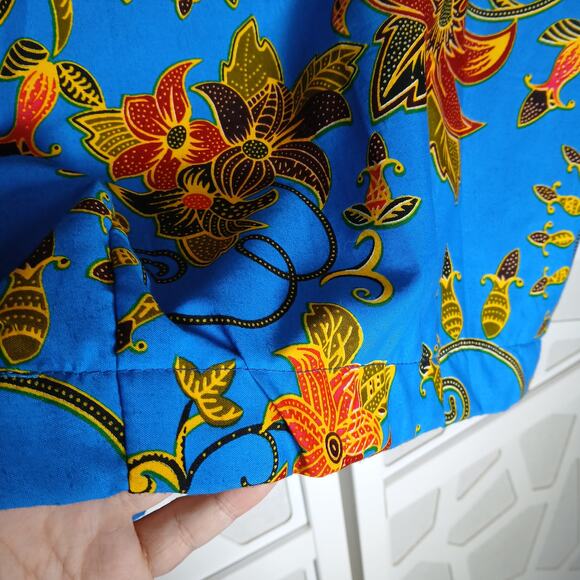 VeroEx Handmade Floral Cropped Blouse Womens 8 African Vibrant Maximalist Bold - Picture 4 of 13